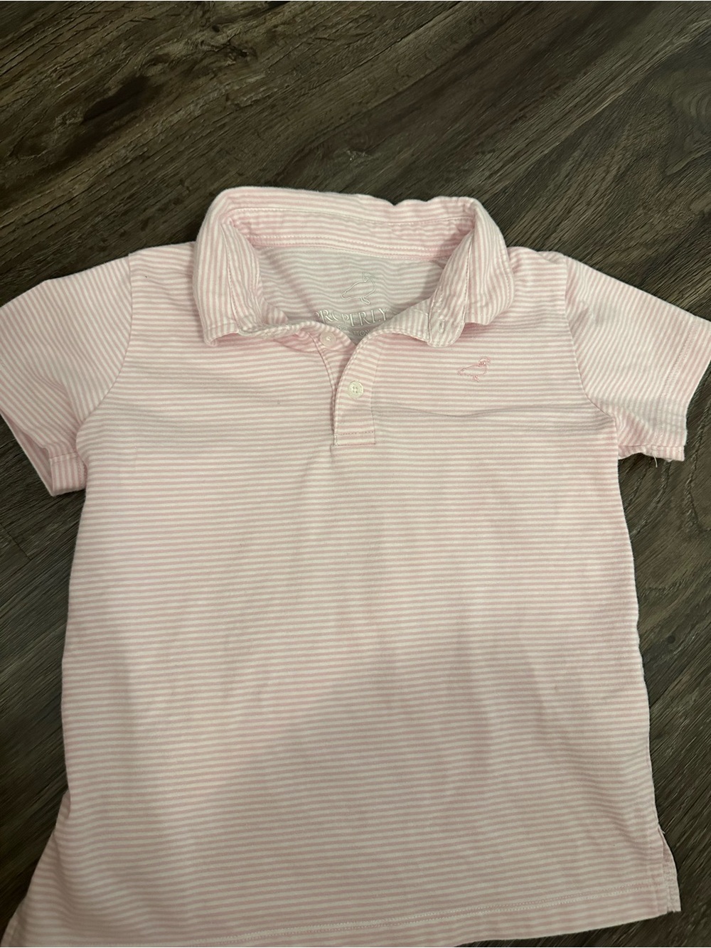 Properly Tied 4T Pink White Striped Performance Polo Shirt
